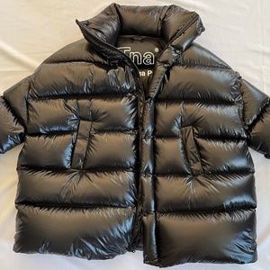 Tna Mega puff meme black oversized coat